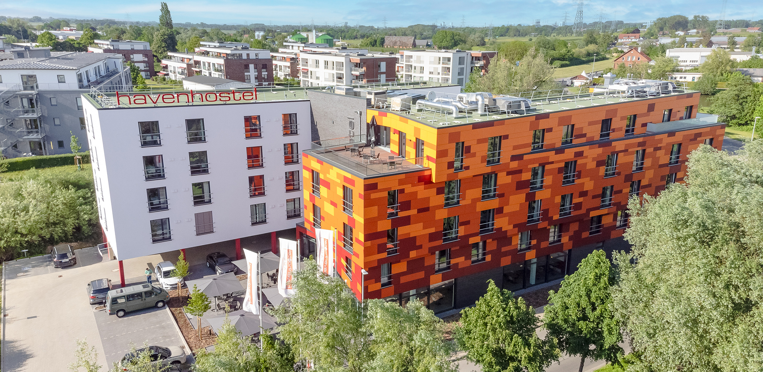 Aerial view havenhostel Stade